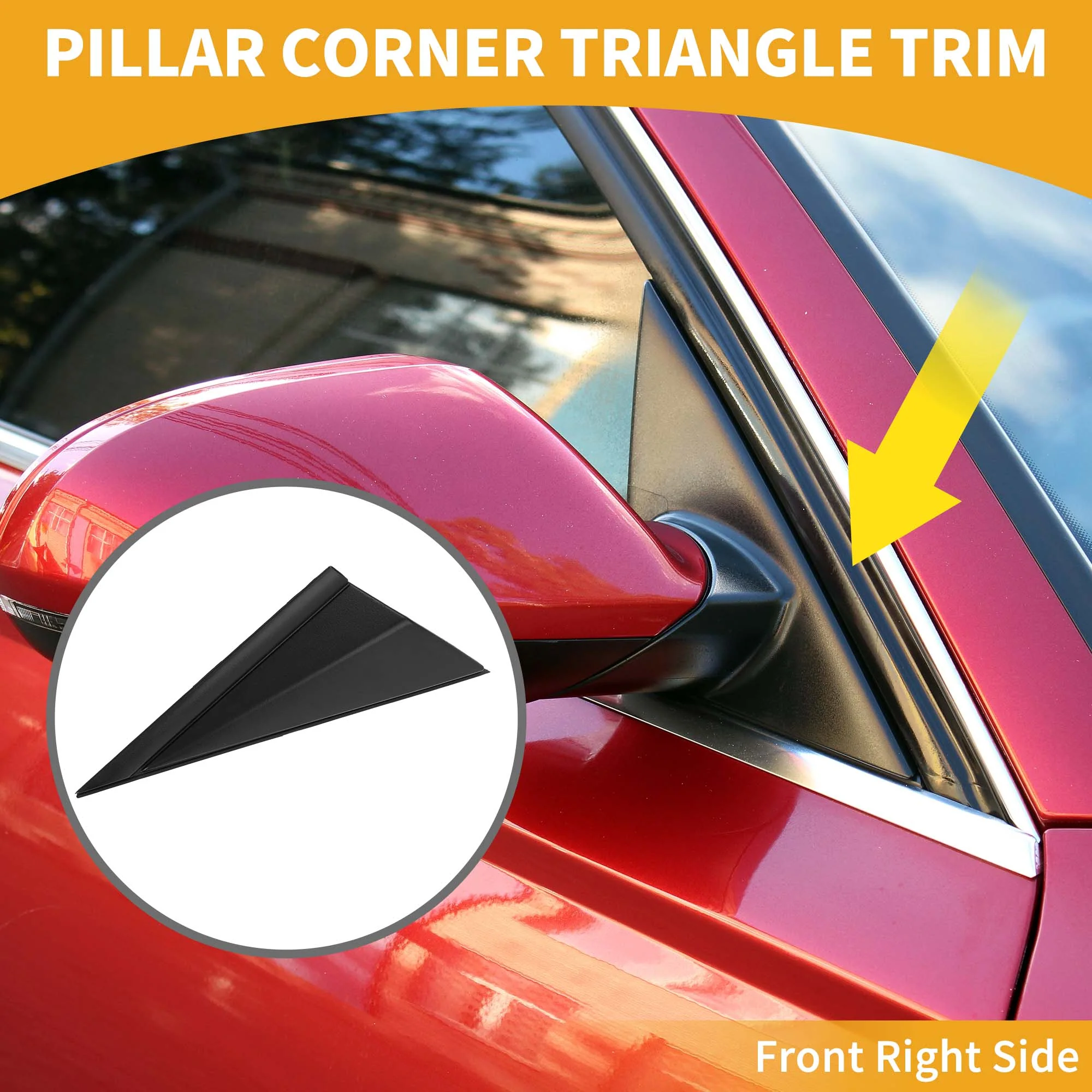Pillar Corner Triangle Trim No.861903X000 Front Right Side View Mirror Flag Applique Panel Cover for Hyundai Elantra Sedan 2011-2013 Plastic - Image 3