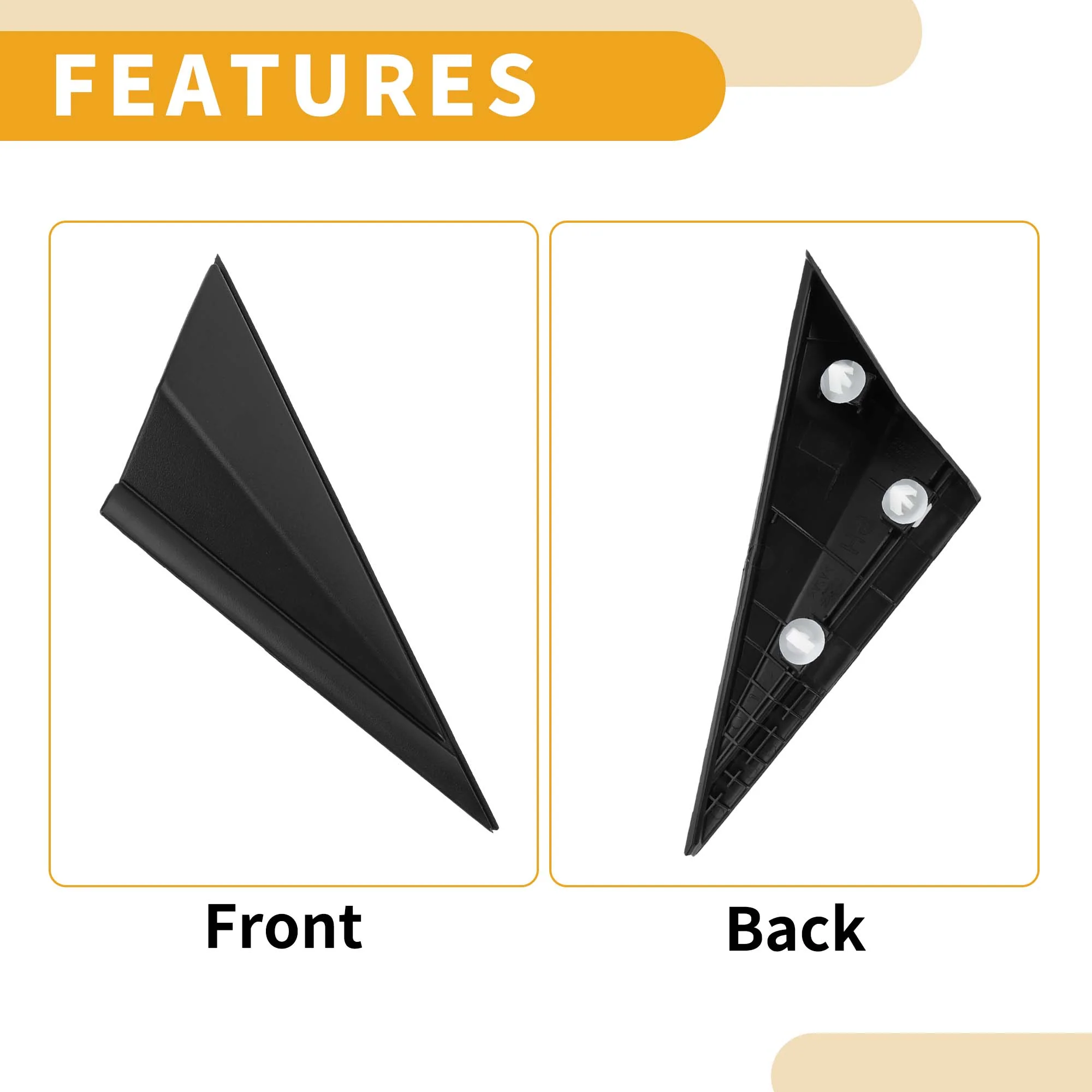 Pillar Corner Triangle Trim No.861903X000 Front Right Side View Mirror Flag Applique Panel Cover for Hyundai Elantra Sedan 2011-2013 Plastic - Image 5