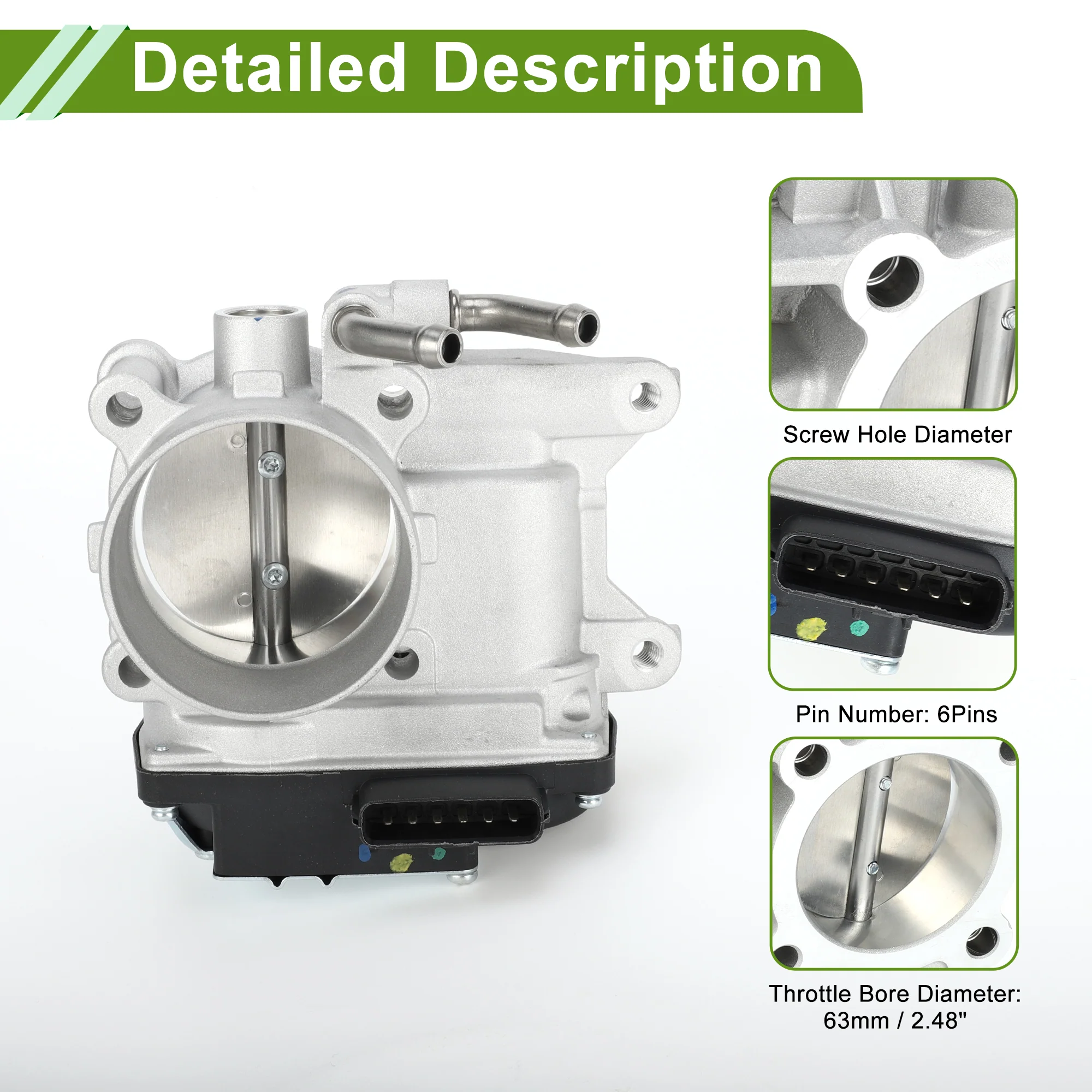 Throttle Body Assembly, 63mm Throttle Body Actuator No.MN137955 for Mitsubishi Endeavor 2004-2011 Aluminum Alloy Black, 1 Pc - Image 7