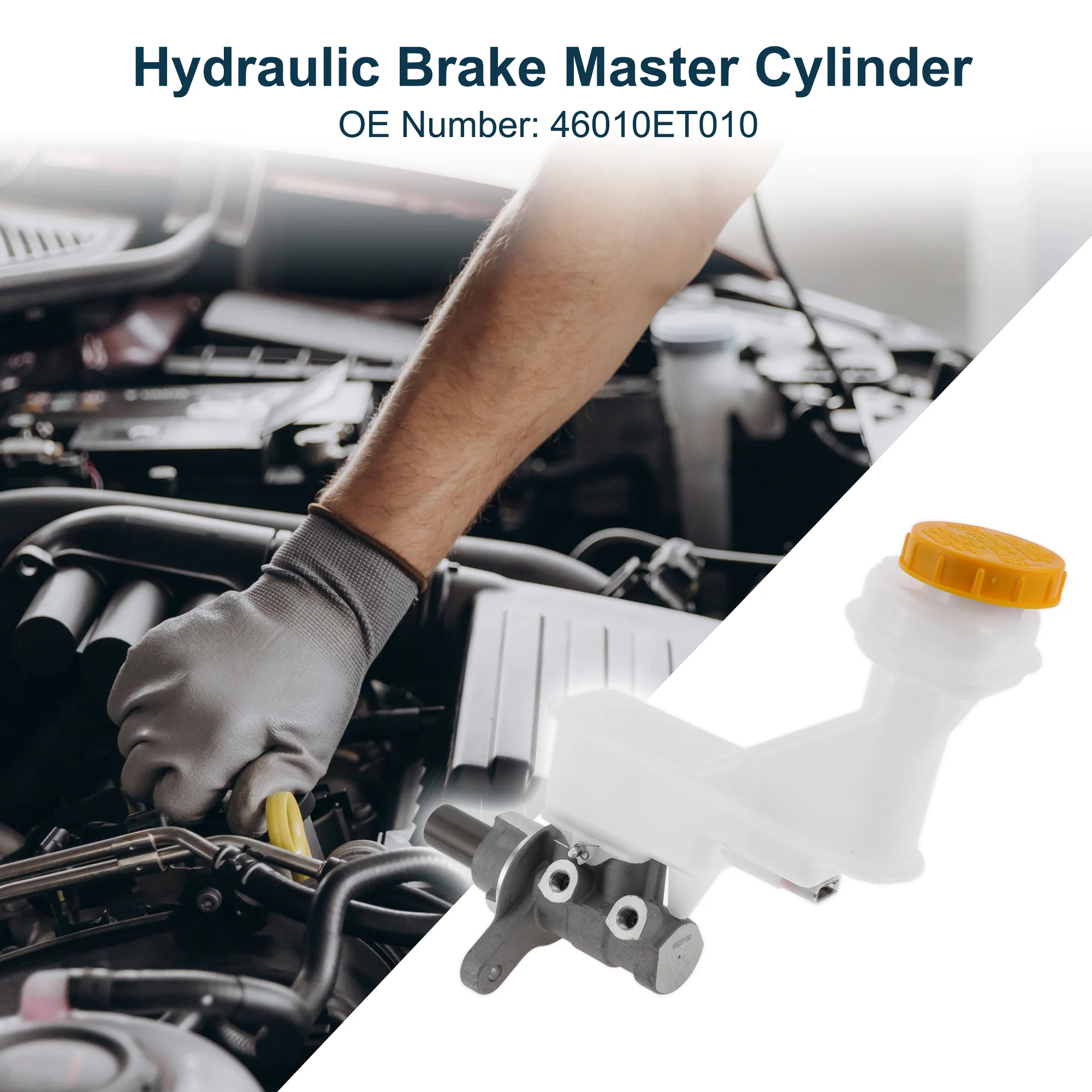 Brake Master Cylinder for Nissan Sentra 2007-2010 Durable No.46010ET010 Engine Compartment Hydraulic Master Cylinder Silver Tone,White 1 Pcs - Image 4