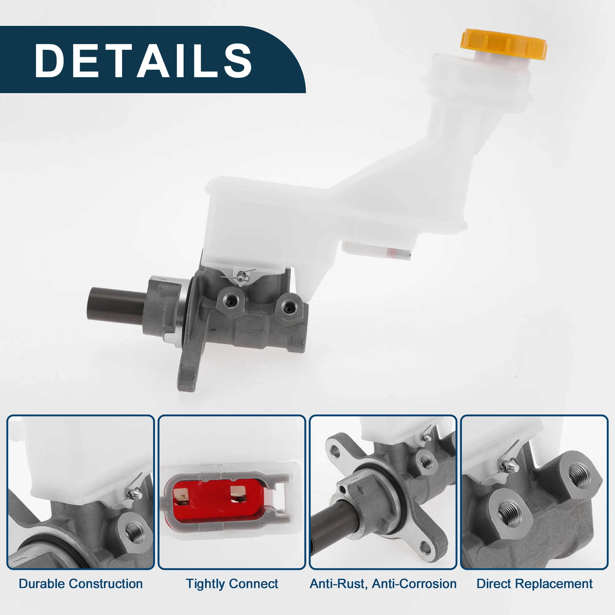 Brake Master Cylinder for Nissan Sentra 2007-2010 Durable No.46010ET010 Engine Compartment Hydraulic Master Cylinder Silver Tone,White 1 Pcs - Image 5