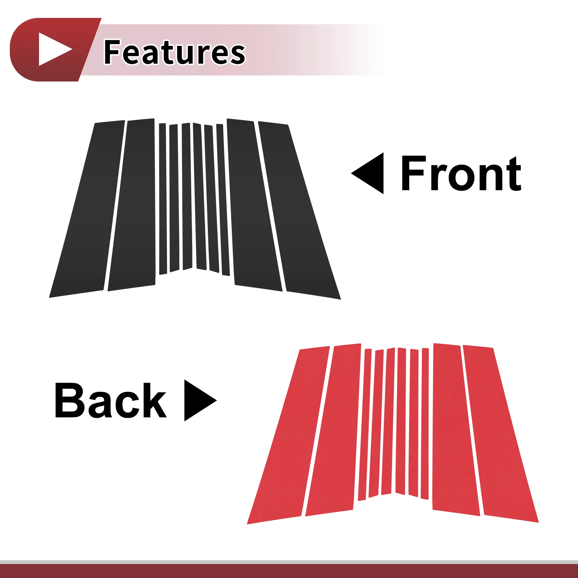 Front Rear Left Right Door Pillar Window Trim for Volkswagen Tiguan 18-22 10Pcs - Image 3