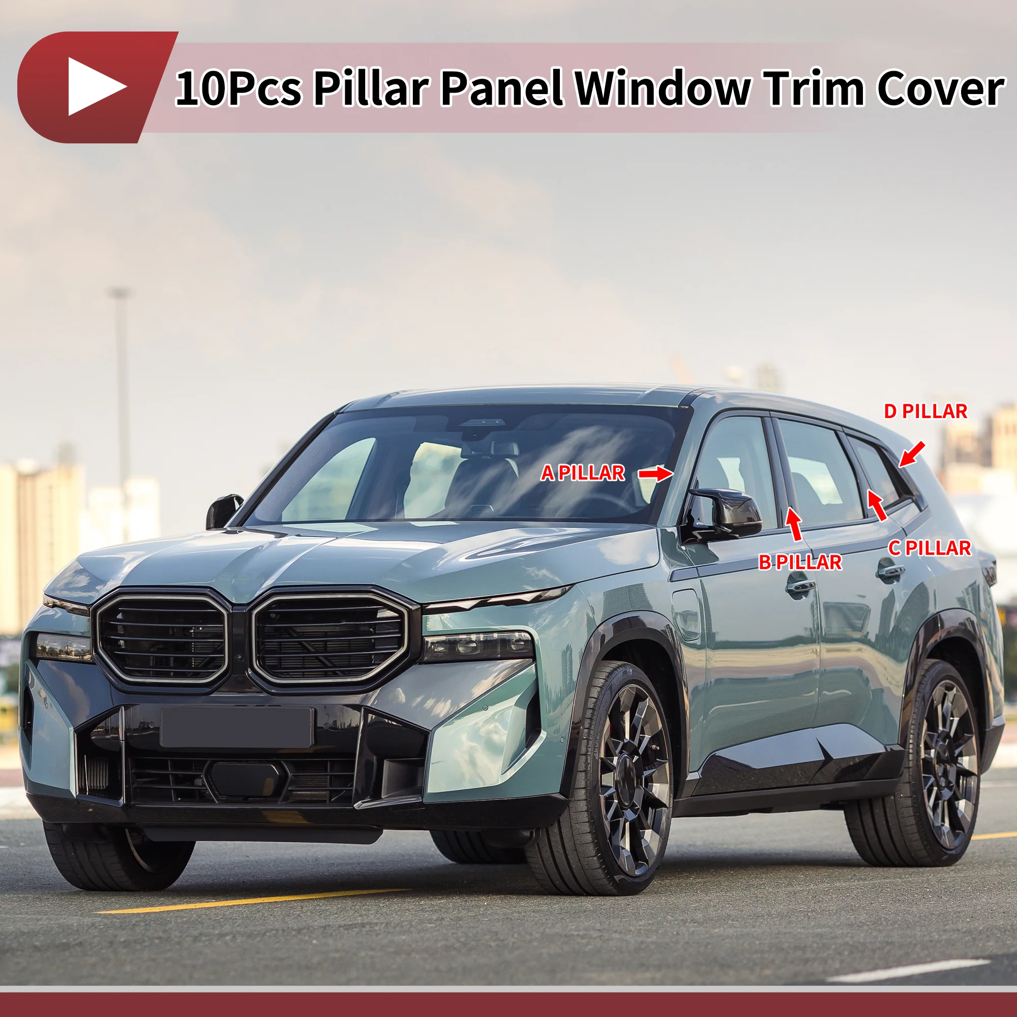 Front Rear Left Right Door Pillar Window Trim for Volkswagen Tiguan 18-22 10Pcs - Image 5