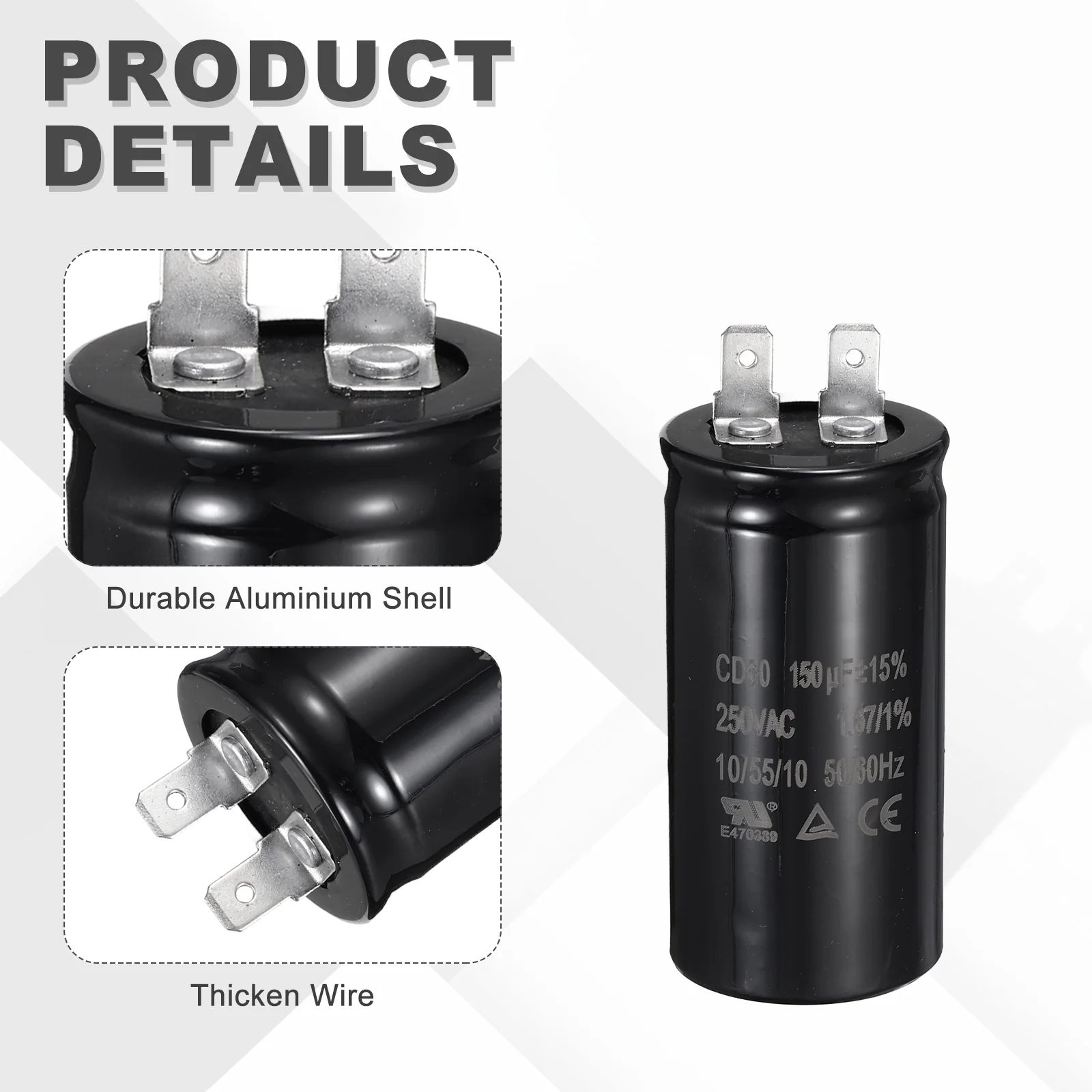 CD60 Run Capacitor, 150uF 250VAC 50/60Hz - Image 4