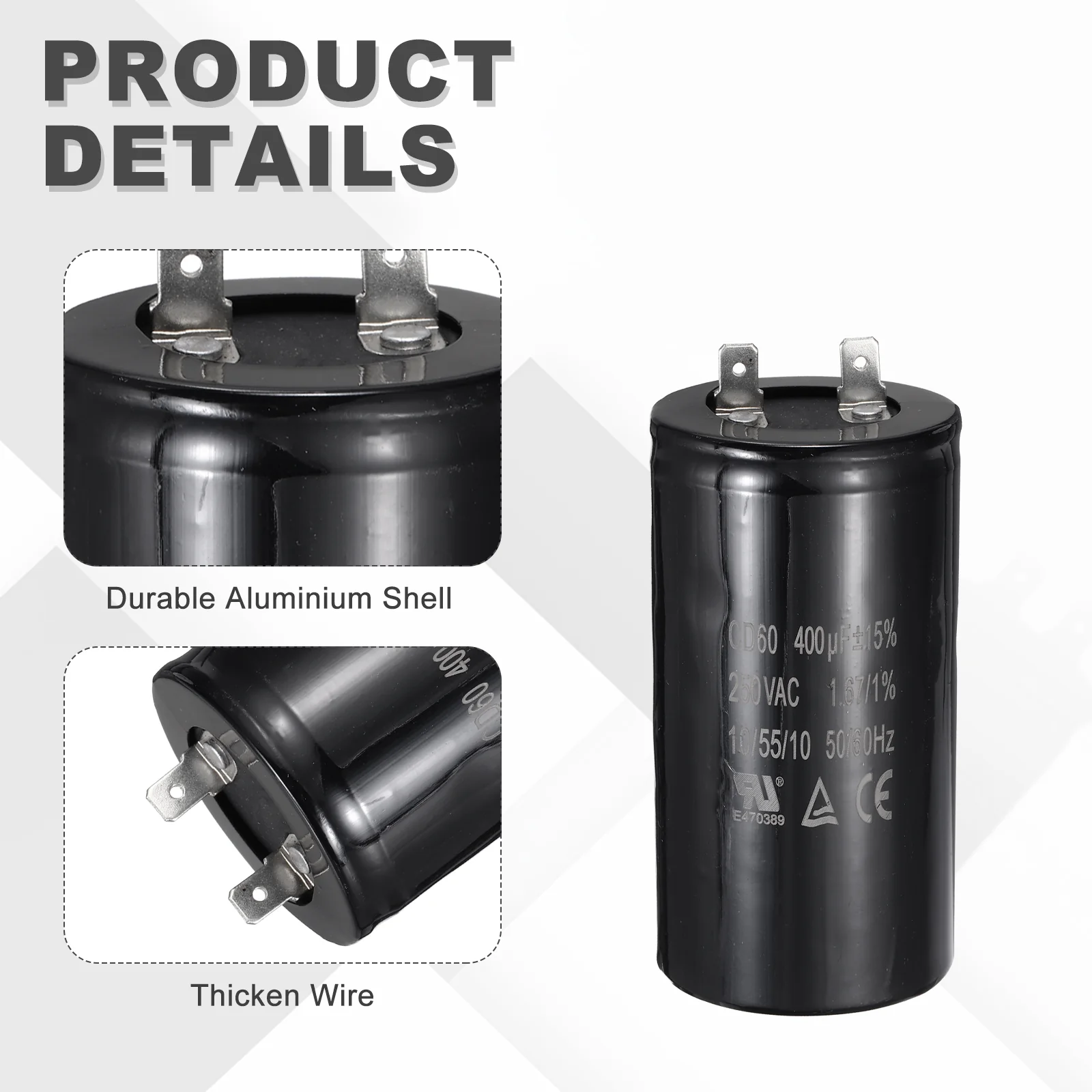 2pcs CD60 Run Capacitor, 400uF 250VAC 50/60Hz - Image 4