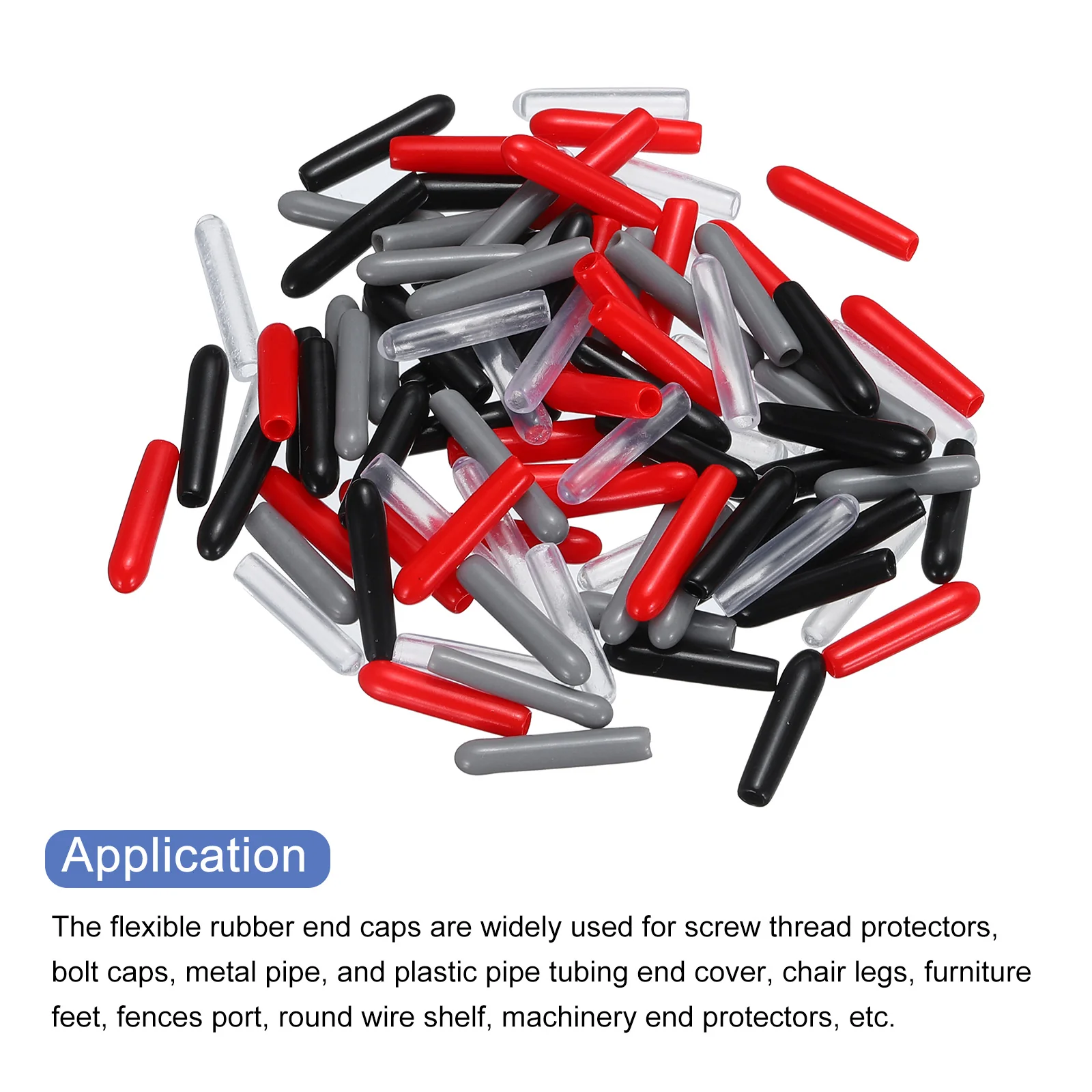 Uxcell 100pcs Rubber End Caps 2mm ID Screw Thread Protectors Bolt Cap Cover - Image 4