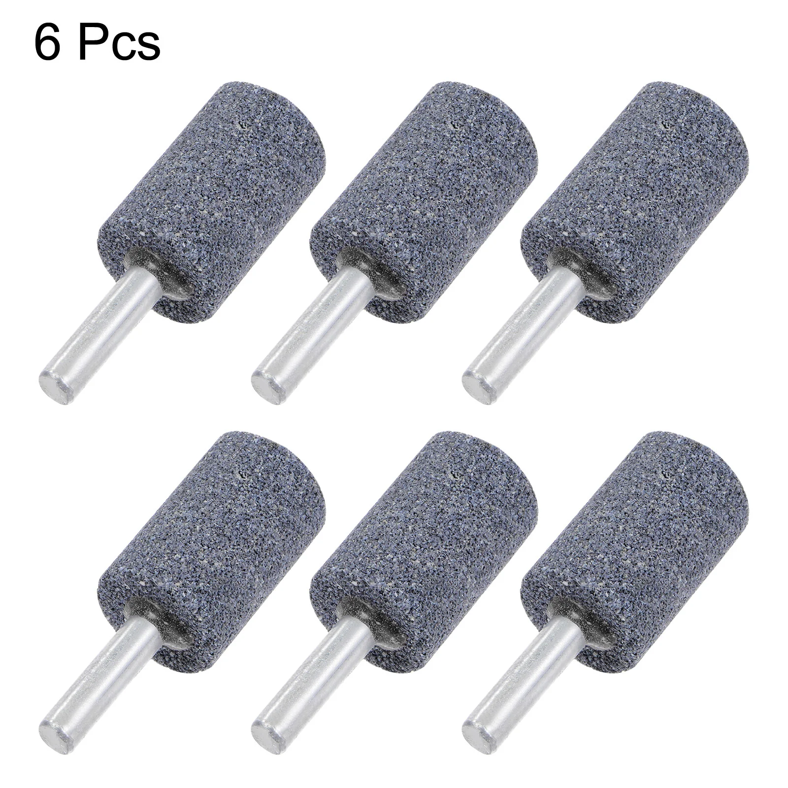 Uxcell 6pcs Abrasive Mounted Stone 1/4" Shank 0.8" Cylindrical Corundum Grinding Head - Image 4