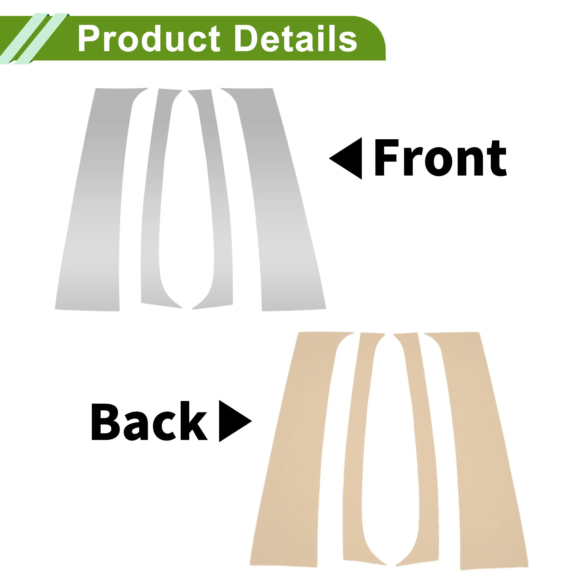 Door Pillar Window Trim for Dodge for Ram 1994-2001 Silver Tone Front Left Right Anti Scratch Sticker Pillar Posts Door Outer Exterior Cover 4 Pcs - Image 4