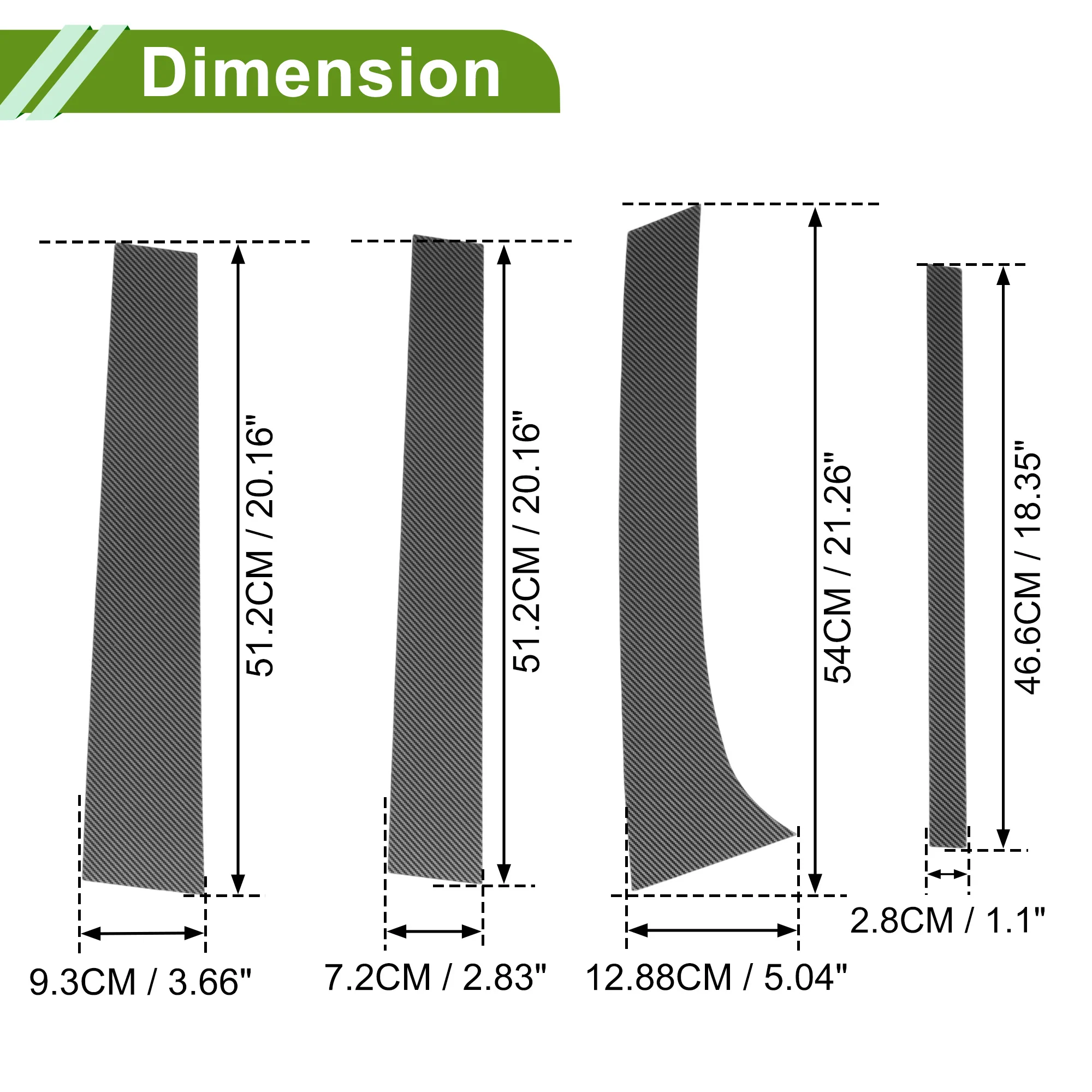Door Pillar Window Trim for Chevy Trailblazer 2002-2009 Carbon Fiber Pattern Black Front Rear Left Right Anti Scratch Sticker Pillar Posts Cover 8 Pcs - Image 4