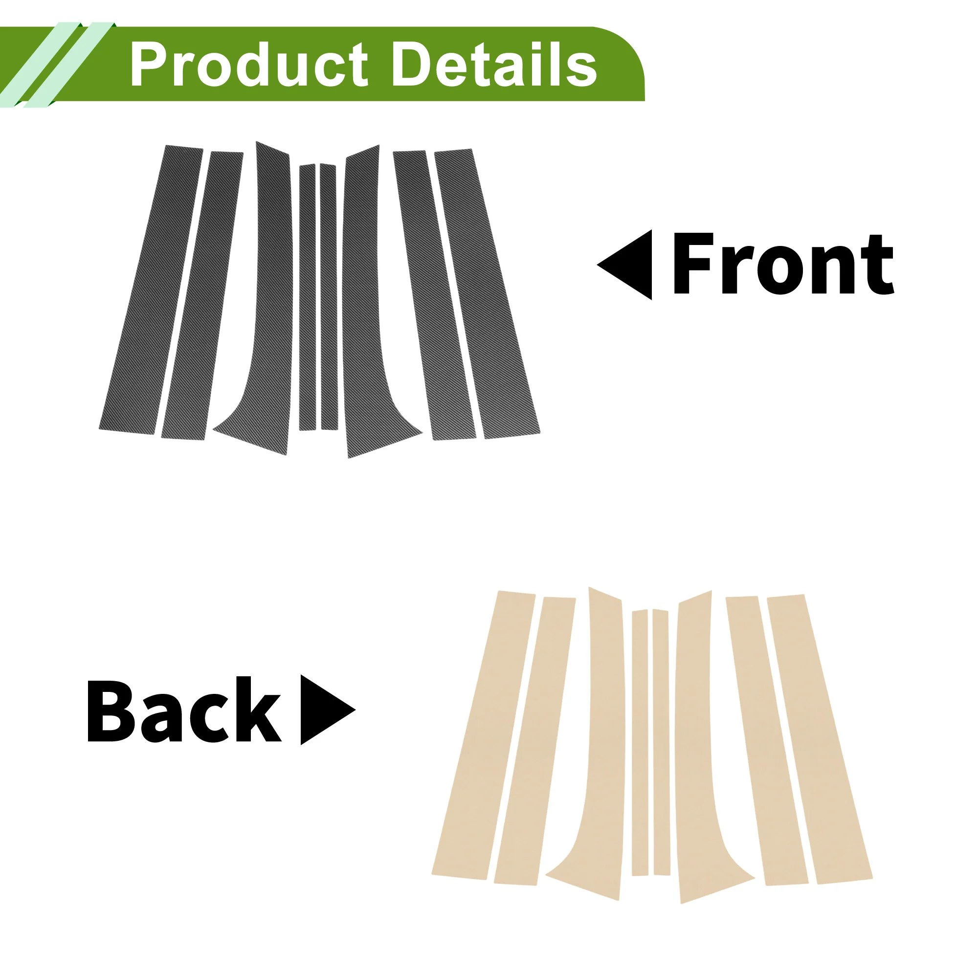 Door Pillar Window Trim for Chevy Trailblazer 2002-2009 Carbon Fiber Pattern Black Front Rear Left Right Anti Scratch Sticker Pillar Posts Cover 8 Pcs - Image 5