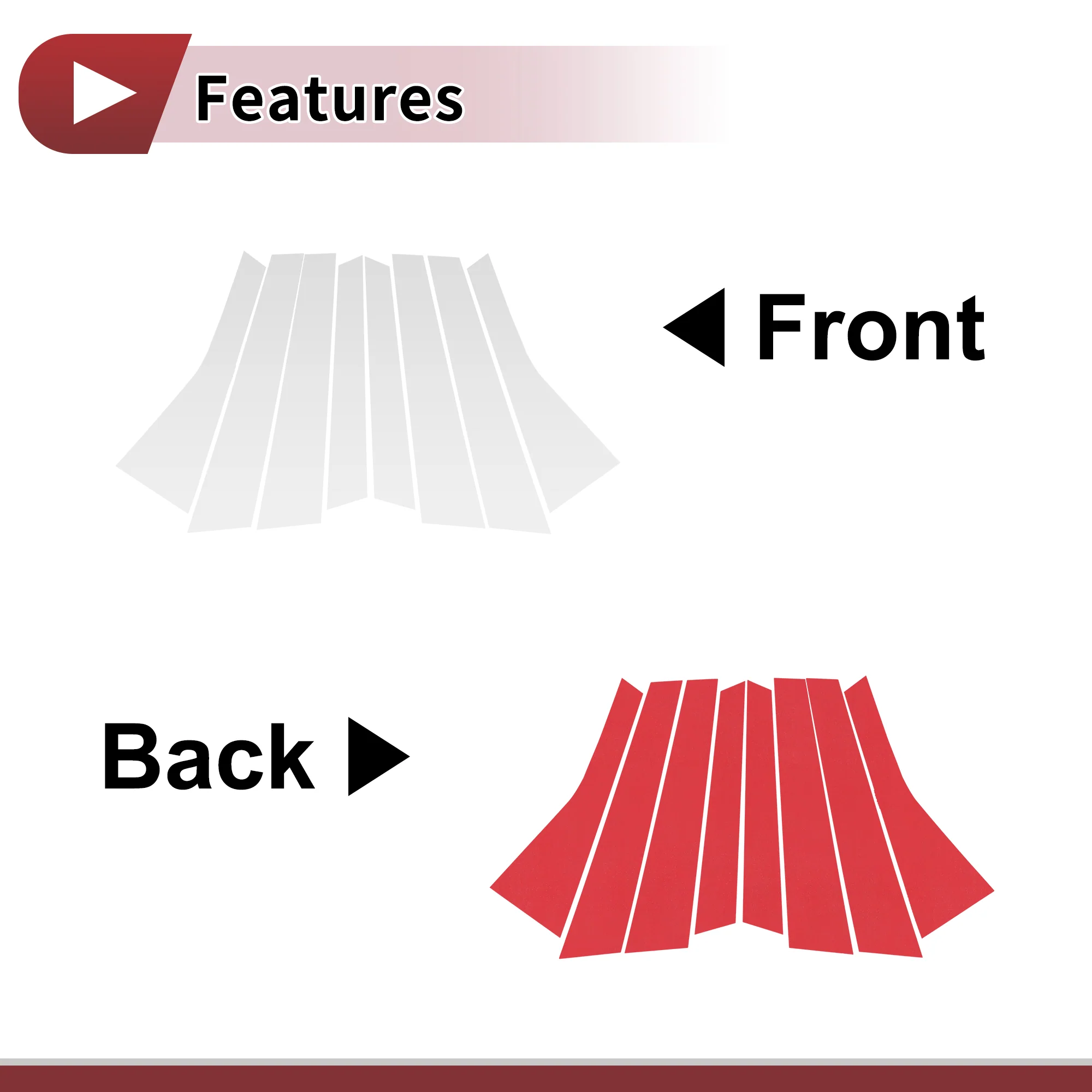 Door Pillar Window Trim Front Rear Left Right for Porsche Cayenne 10-17 Anti Scratch Sticker Pillar Posts Door Outer Exterior Cover Silver Tone 8 Pcs - Image 3